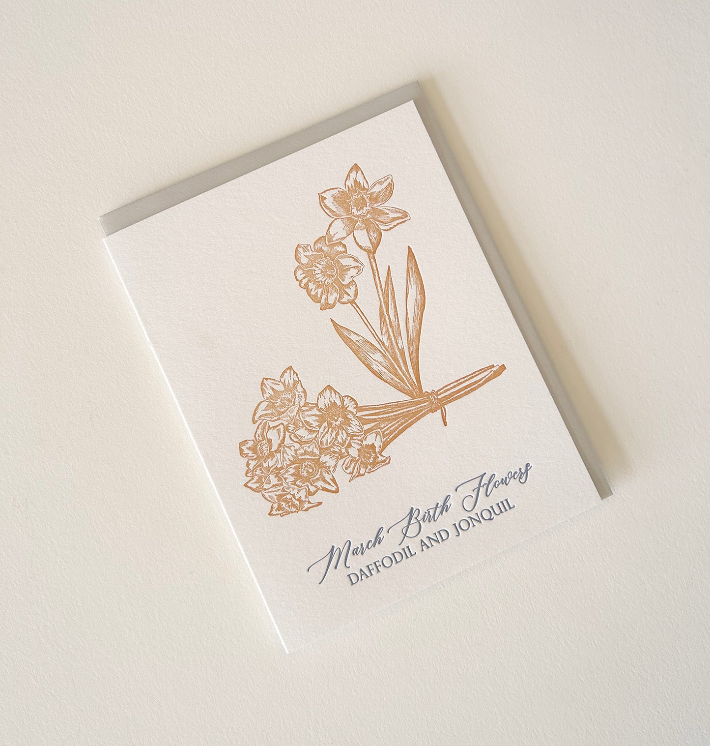 March Birth Flowers Letterpress Card