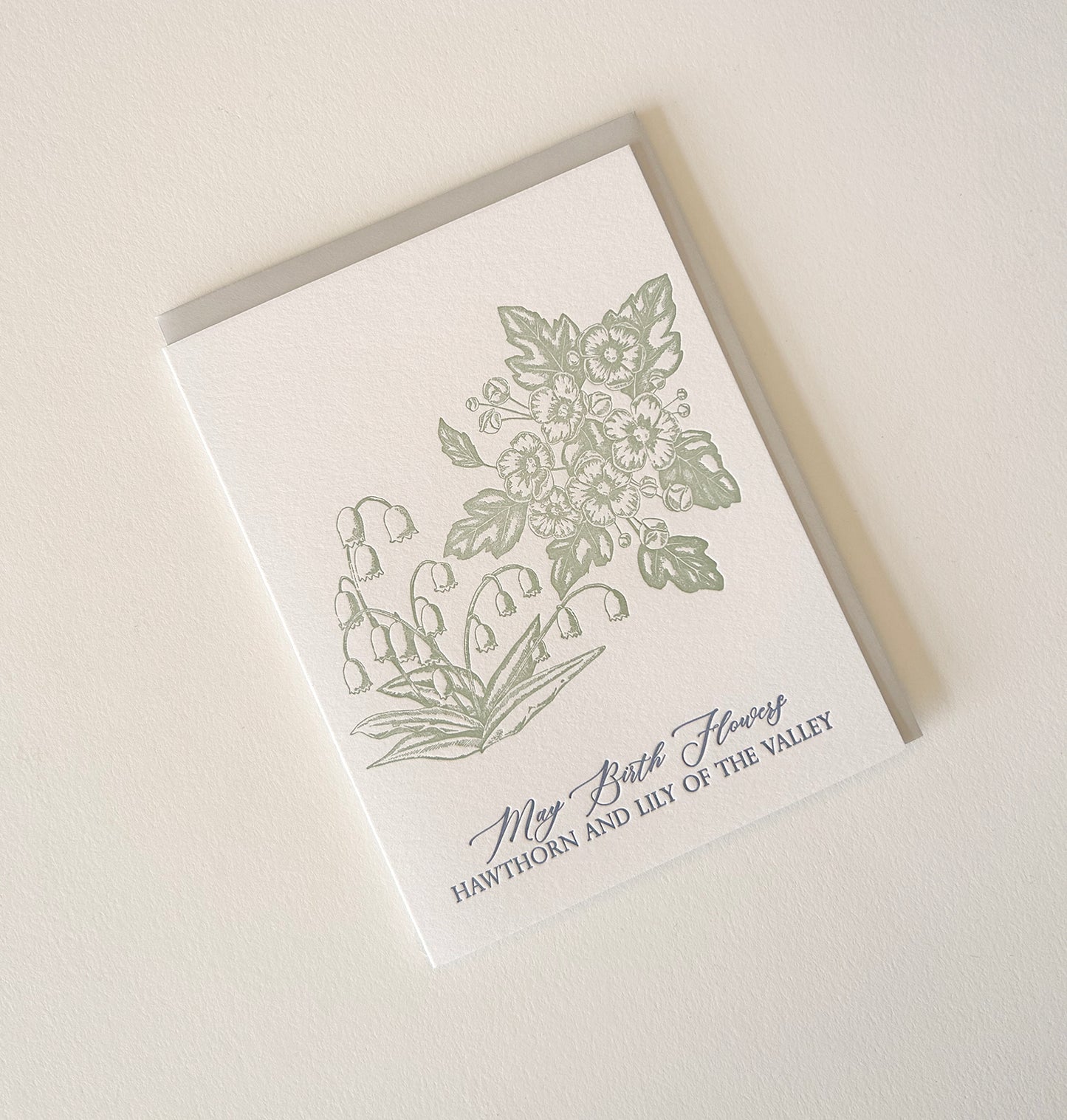 May Birth Flowers Letterpress Card