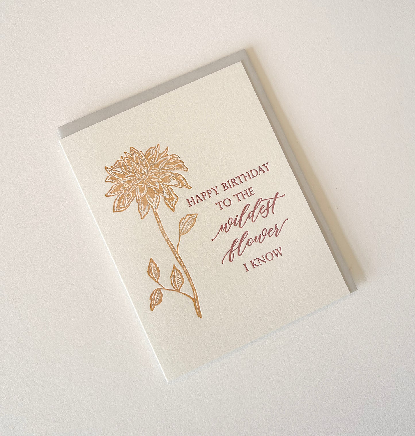 Happy Birthday to the Wildest Flower I Know Letterpress Greeting Card