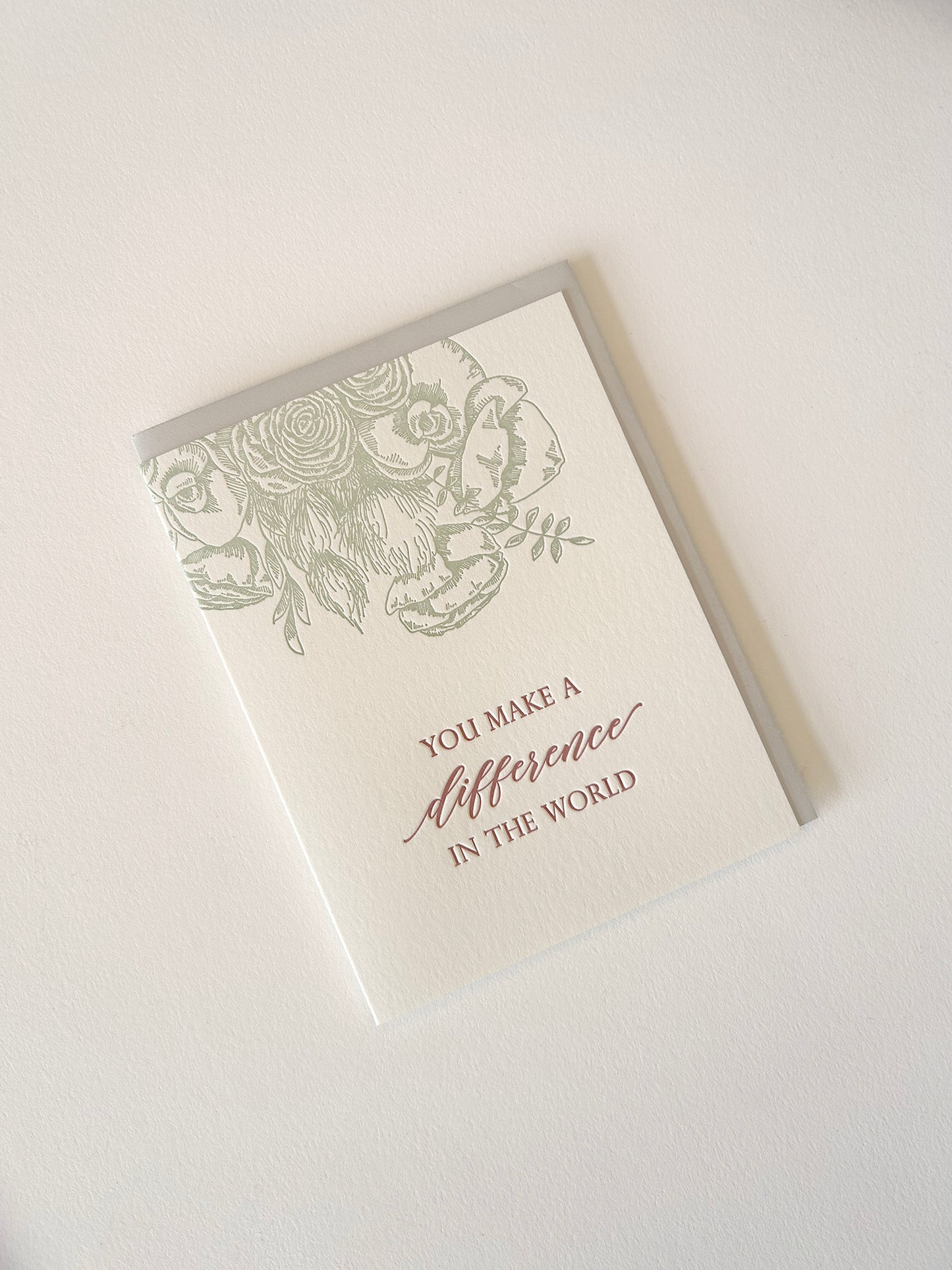You Make A Difference In The World- Letterpress Greeting Card