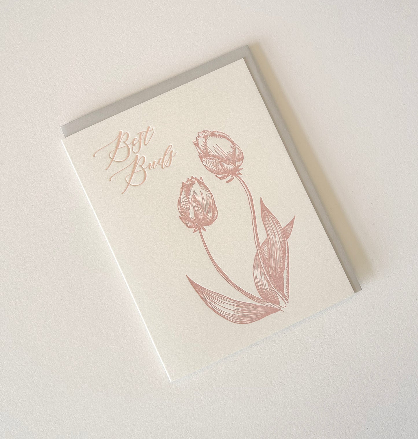 Best Buds Letterpress Greeting Card