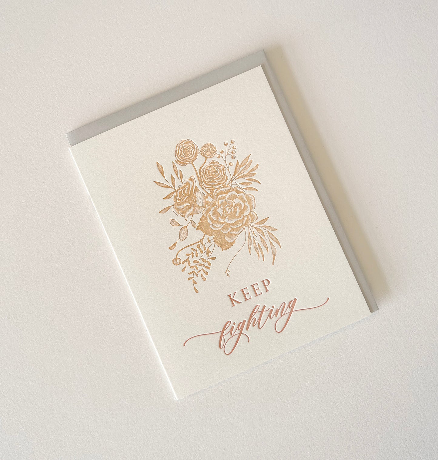 Keep Fighting Letterpress Greeting Card
