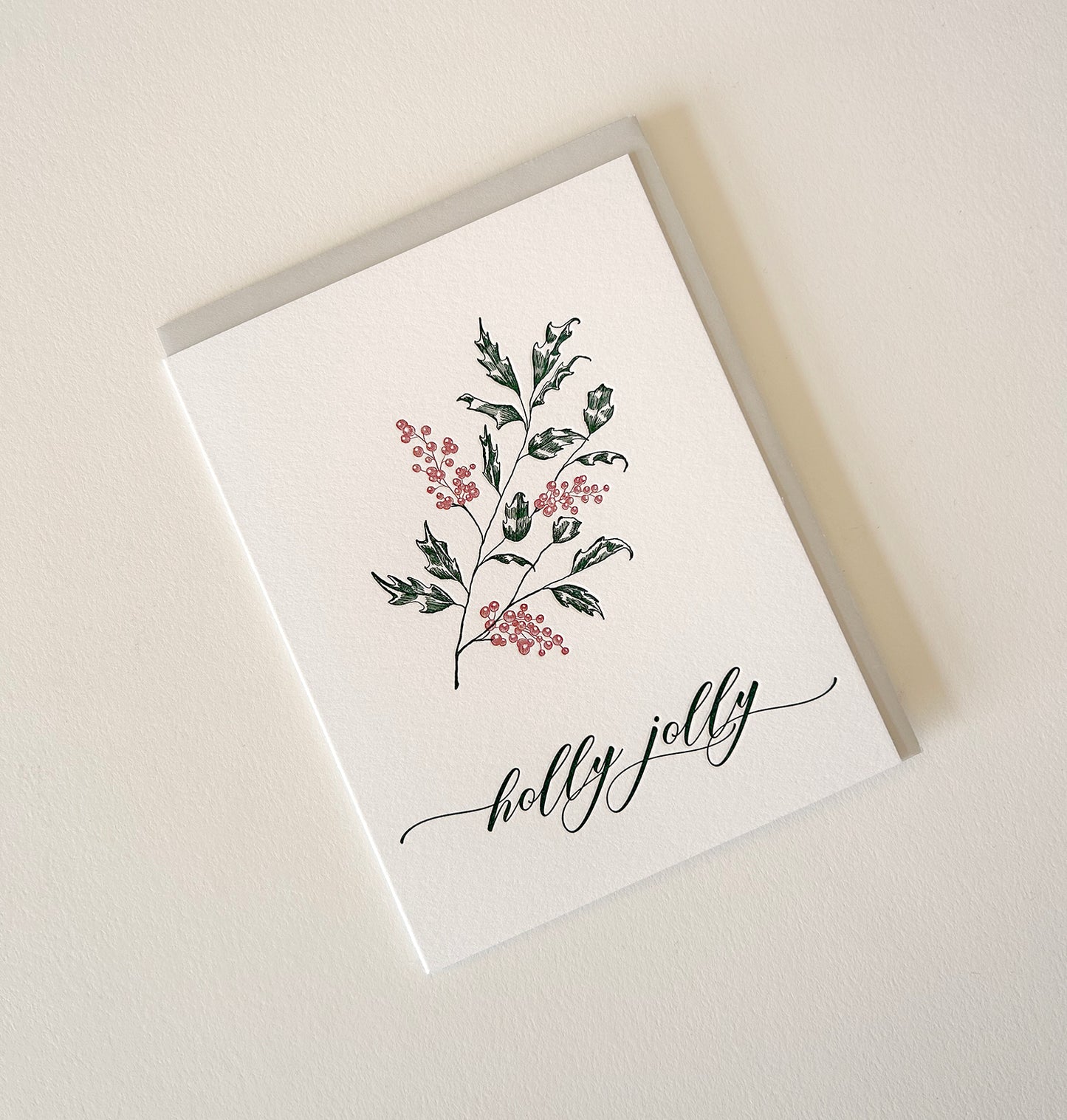 Holly Jolly Letterpress Greeting Card