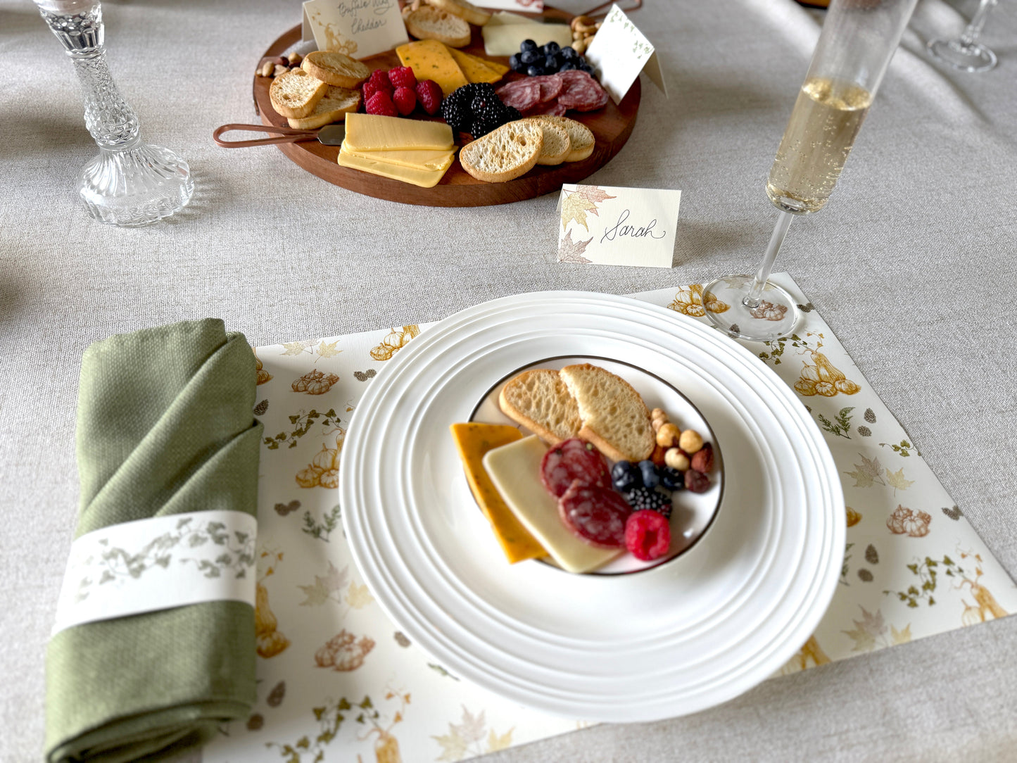 Autumn Leaves Place Cards- Double-sided Table Tents (Set of 12)