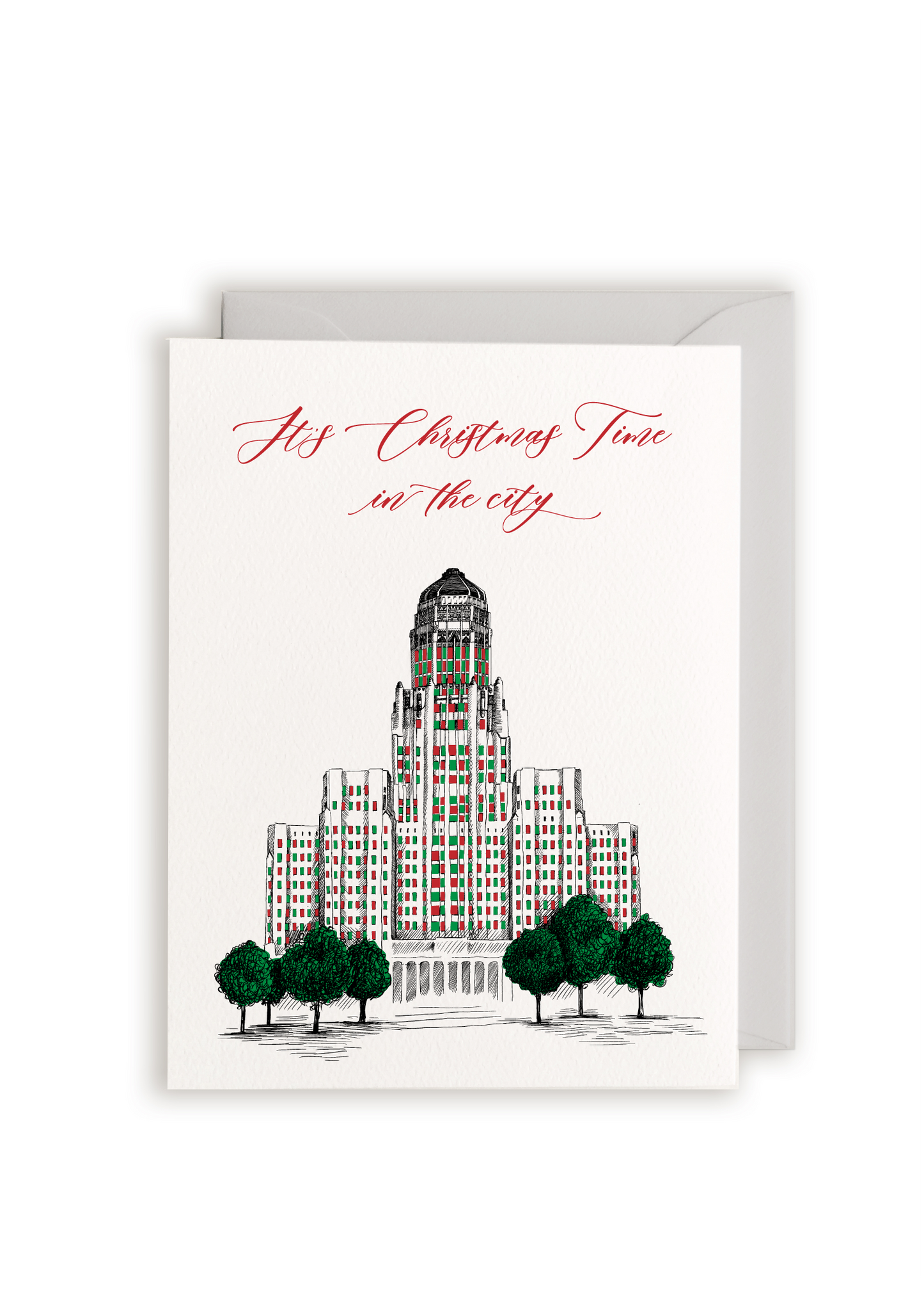 Christmas City Hall Holiday Greeting Card