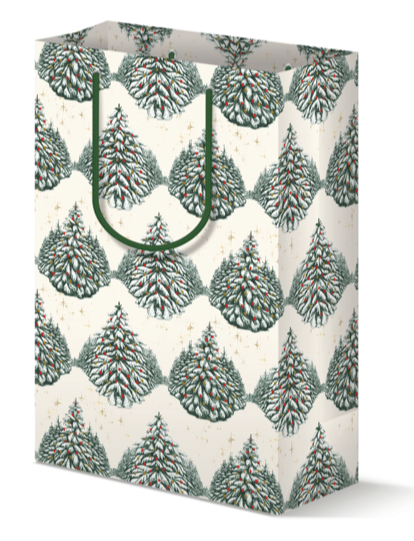 Holiday gift bag with tree pattern by Rust Belt Love
