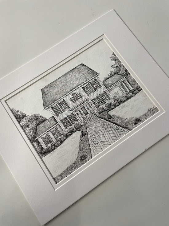 pen and ink illustration of a home by rust belt love