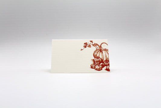 Pumpkins & Squash Place Cards – Double-sided Table Tents (Set of 12)