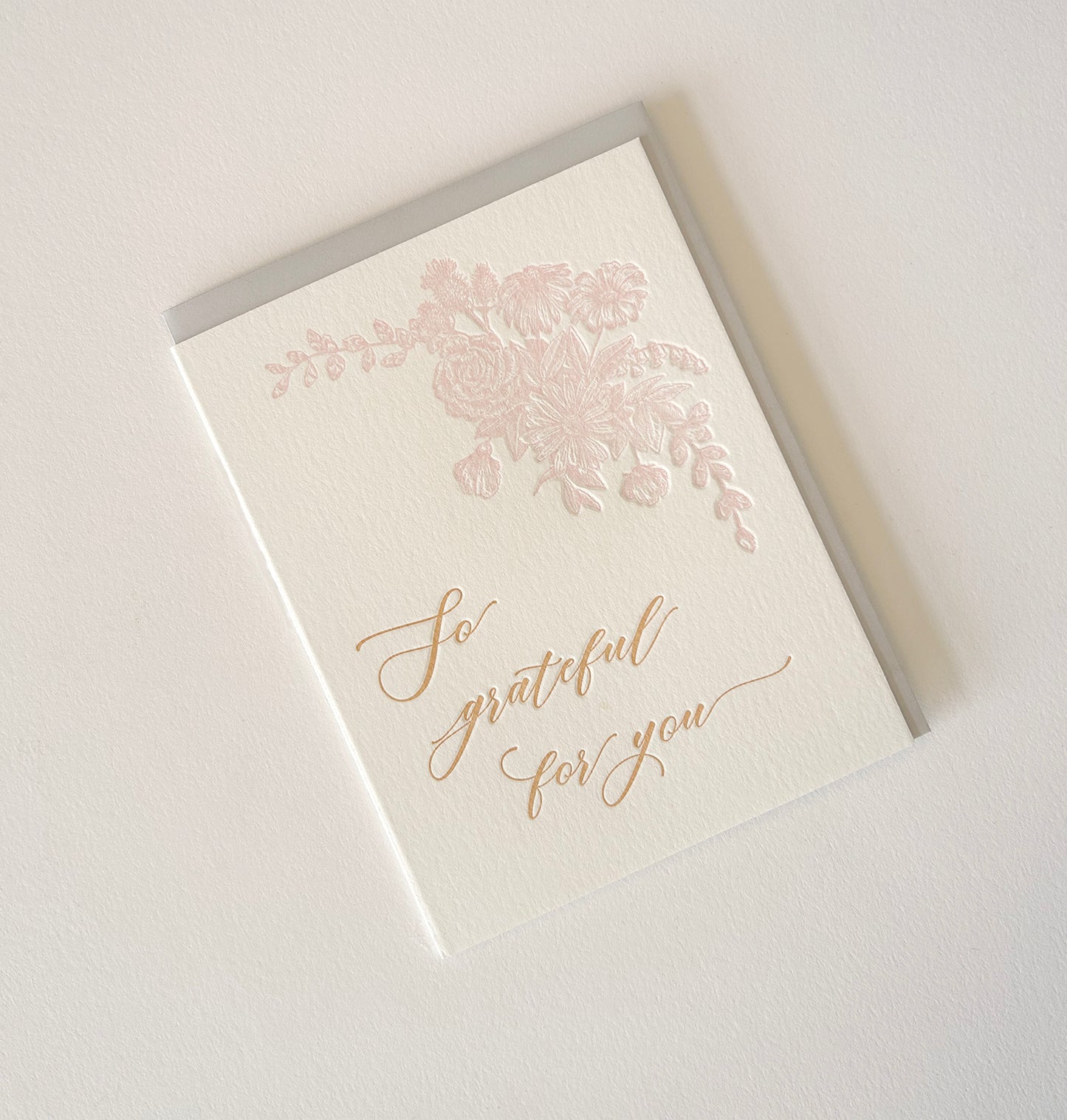 So Grateful For You Letterpress Greeting Card