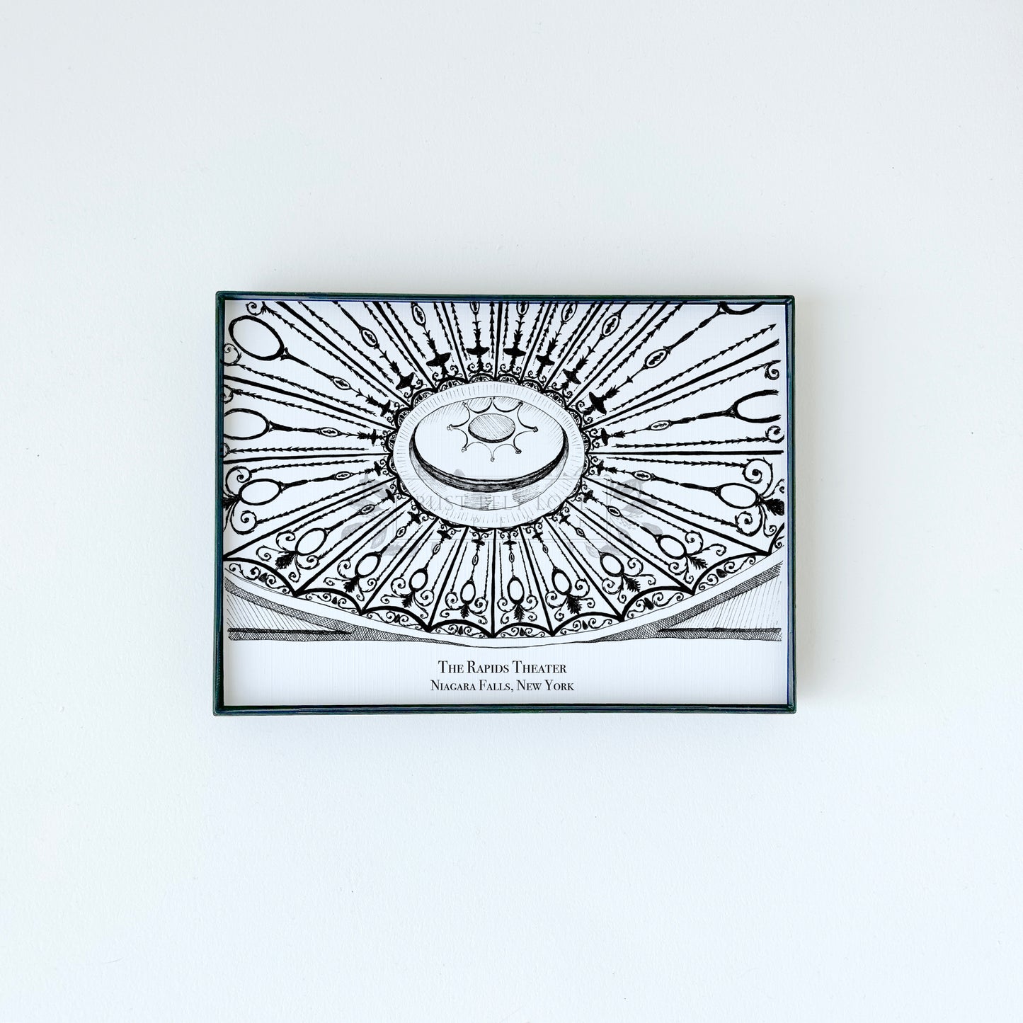 The Rapids Theater illustration in black ink on white paper by Rust Belt Love