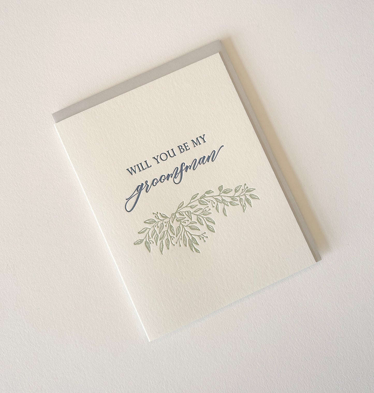 Be My Groomsman Letterpress Greeting Card