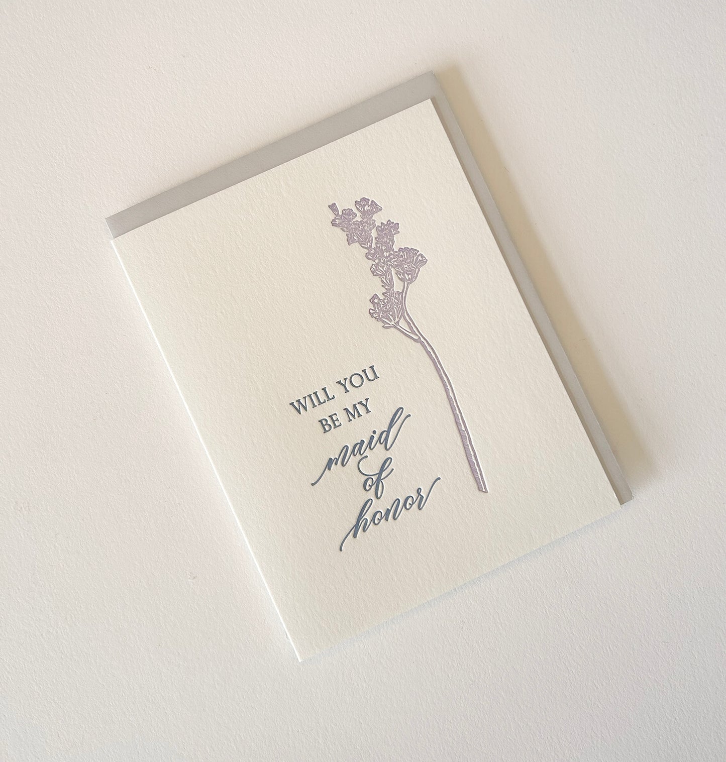 Be My Maid of Honor Letterpress Greeting Card