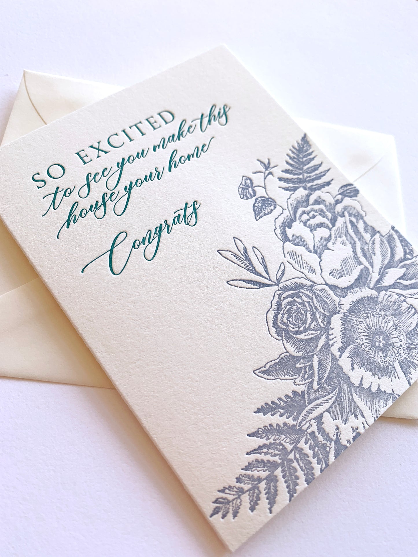 New Home Letterpress Greeting Card