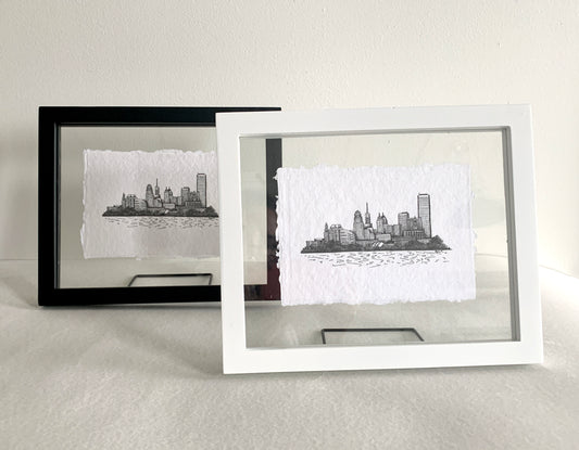 Print of Buffalo, NY Skyline on handmade paper