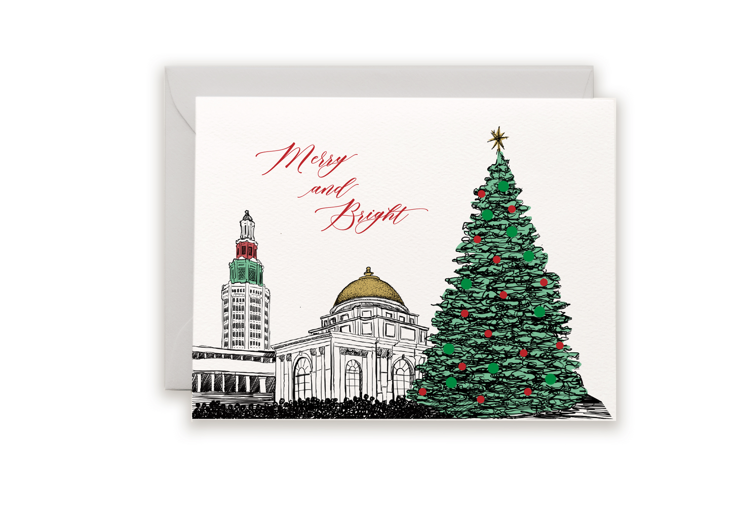 Merry & Bright Downtown Holiday Greeting Card