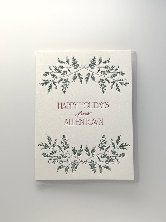 Happy Holidays from Allentown Letterpress Greeting Card