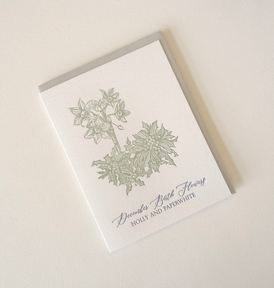 December Birth Flowers Letterpress Card