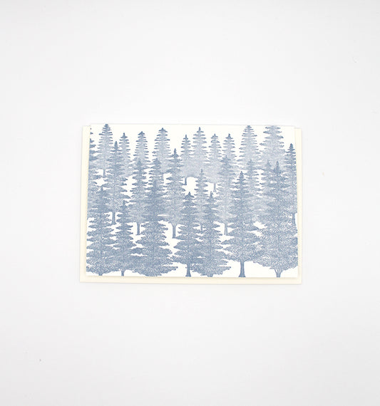 blue evergreen printed small card by Rust Belt Love
