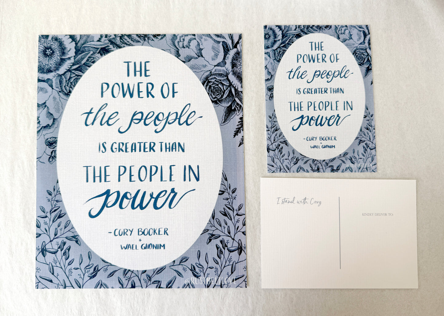 "The power of the people-is greater than the people in power" - Senator Cory Booker Quote Art Print