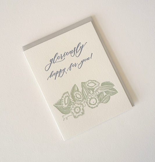 Gloriously Happy For You Letterpress Greeting Card