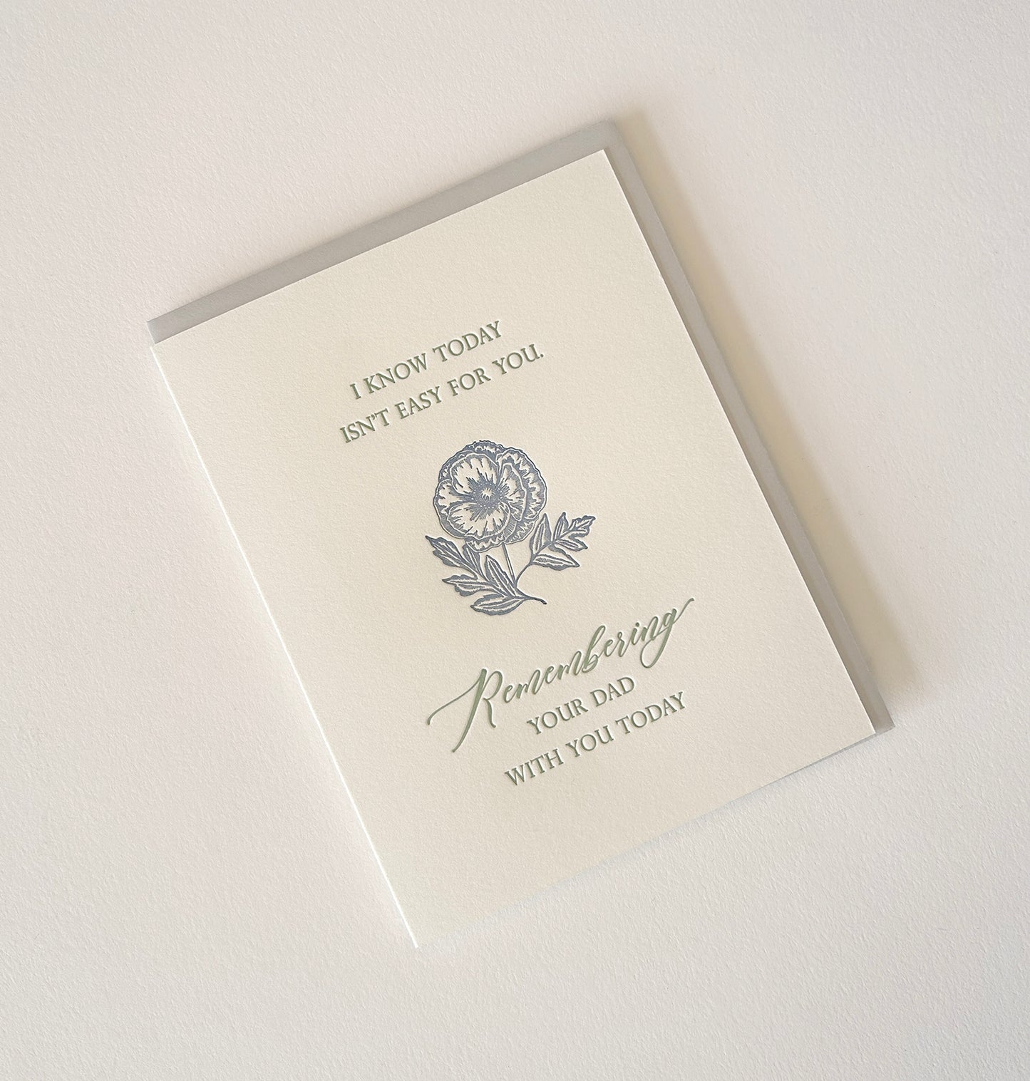 Remembering Your Dad With You Today Letterpress Greeting Card