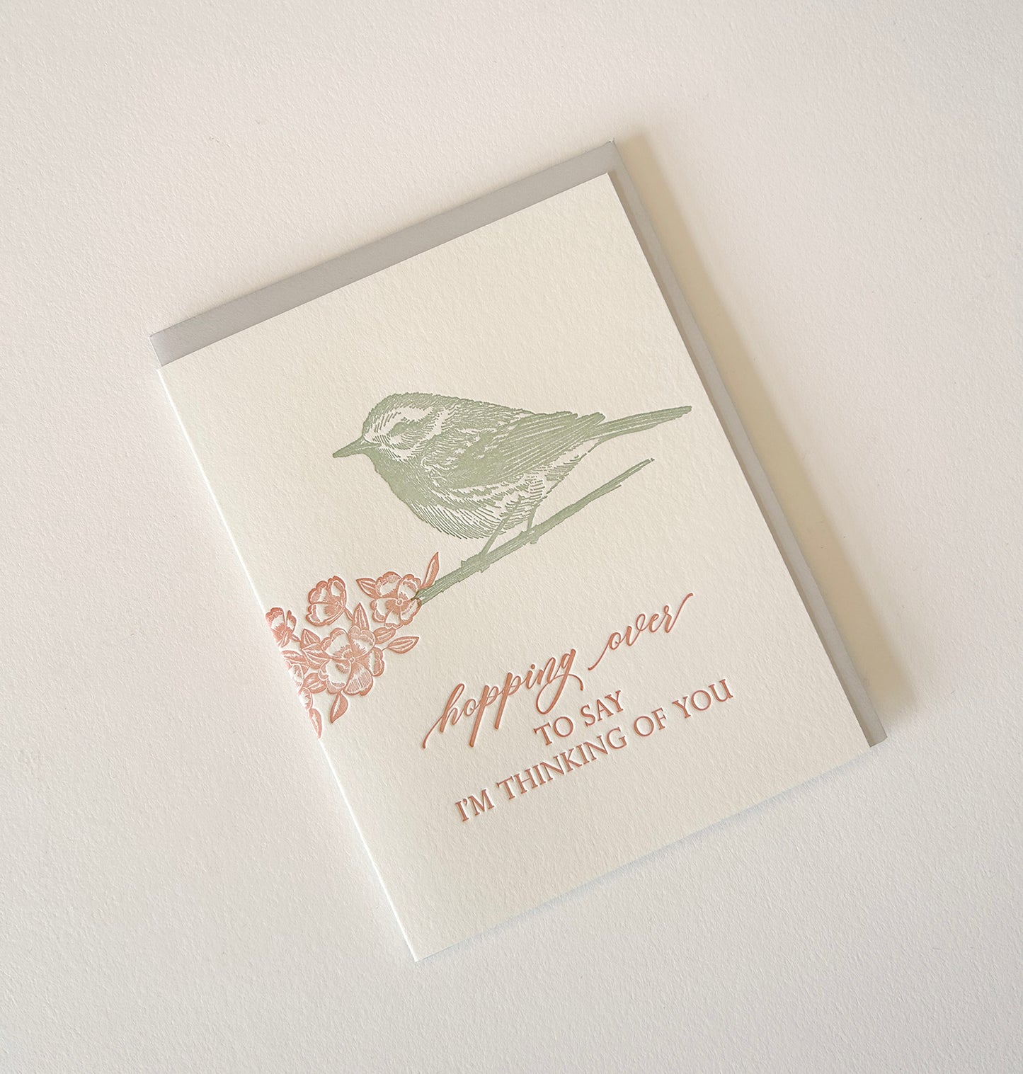 Hopping Over To Say I'm Thinking Of You Letterpress Greeting Card