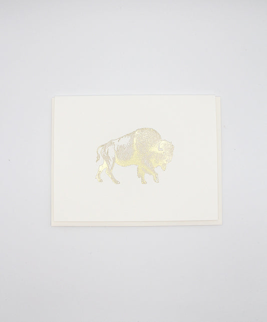 Gold foil pressed buffalo greeting card by rust belt love