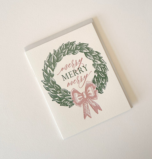 Merry Merry Merry Boxed Holiday Letterpress Cards