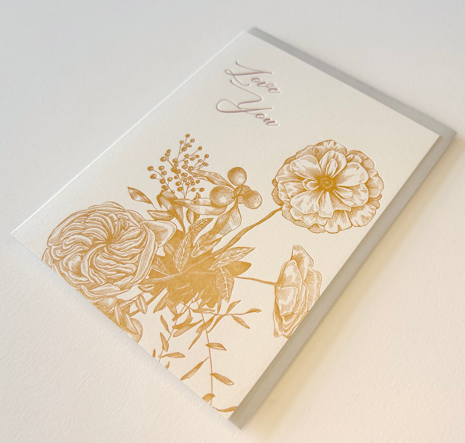Love You Floral Letterpress Greeting Card – Rust Belt Love