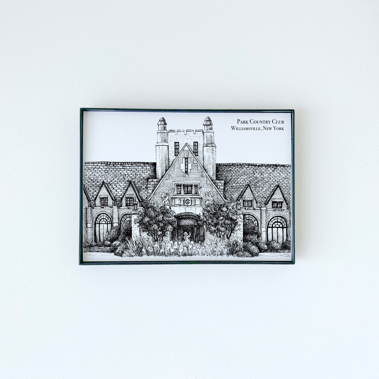 Park Country Club illustration in black ink on white paper by Rust Belt Love