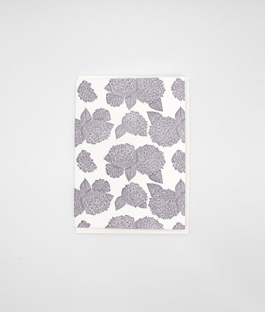 Purple hydrangea patterned small card by Rust Belt Love