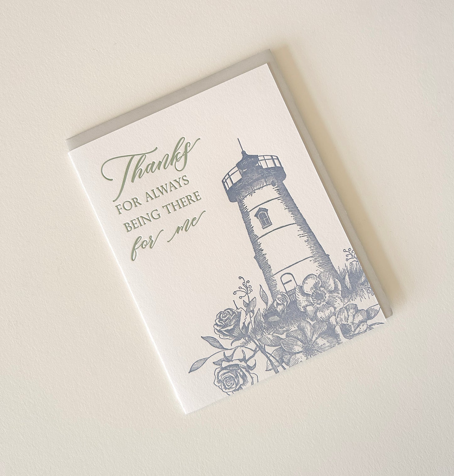 Thanks For Always Being There For Me Letterpress Greeting Card