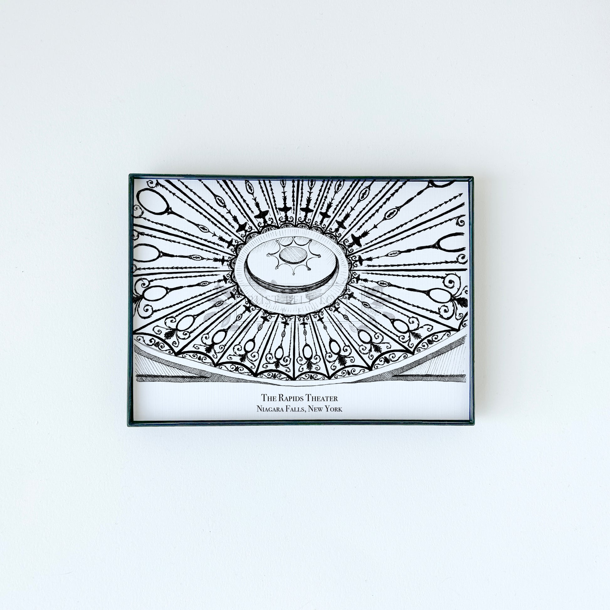 The Rapids Theater illustration in black ink on white paper by Rust Belt Love