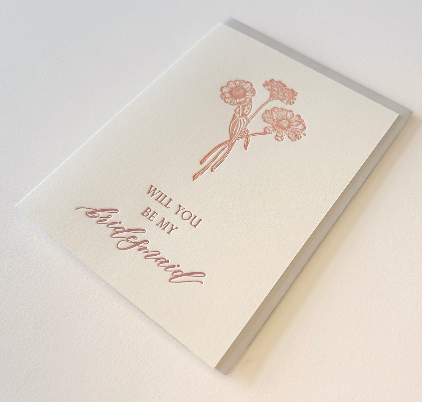 Be My Bridesmaid Letterpress Greeting Card
