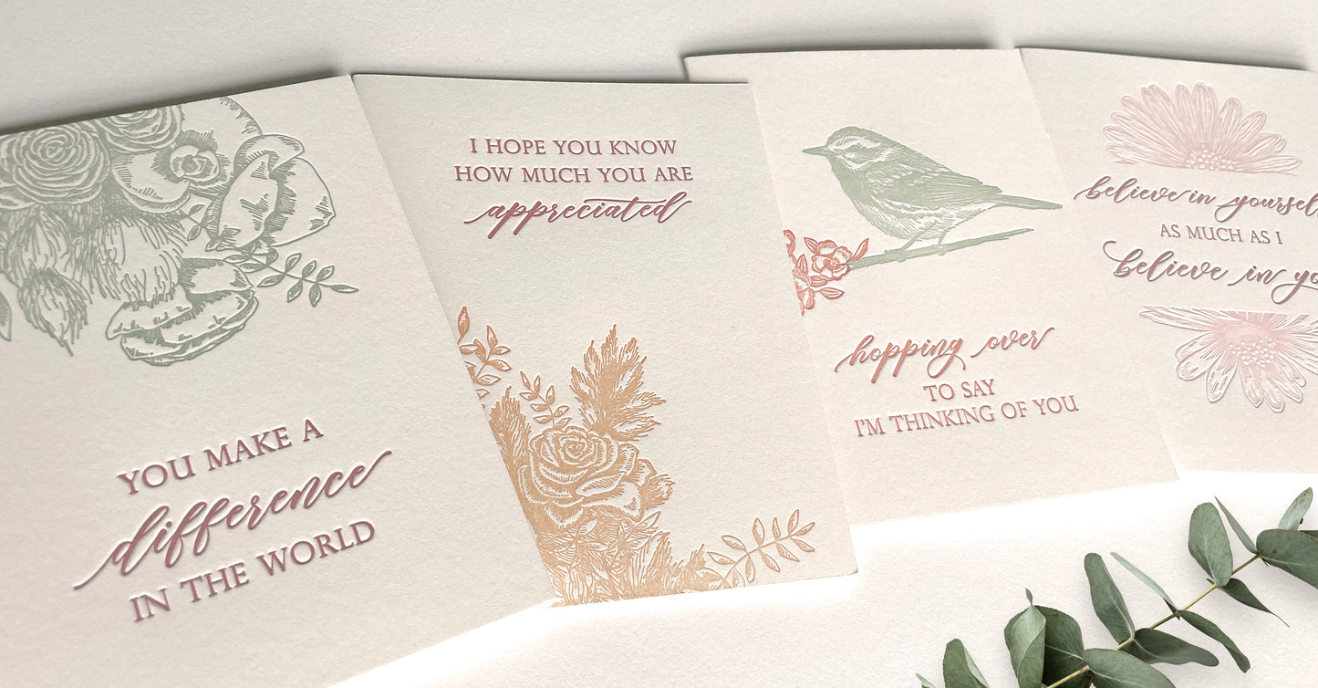 Hopping Over To Say I'm Thinking Of You Letterpress Greeting Card
