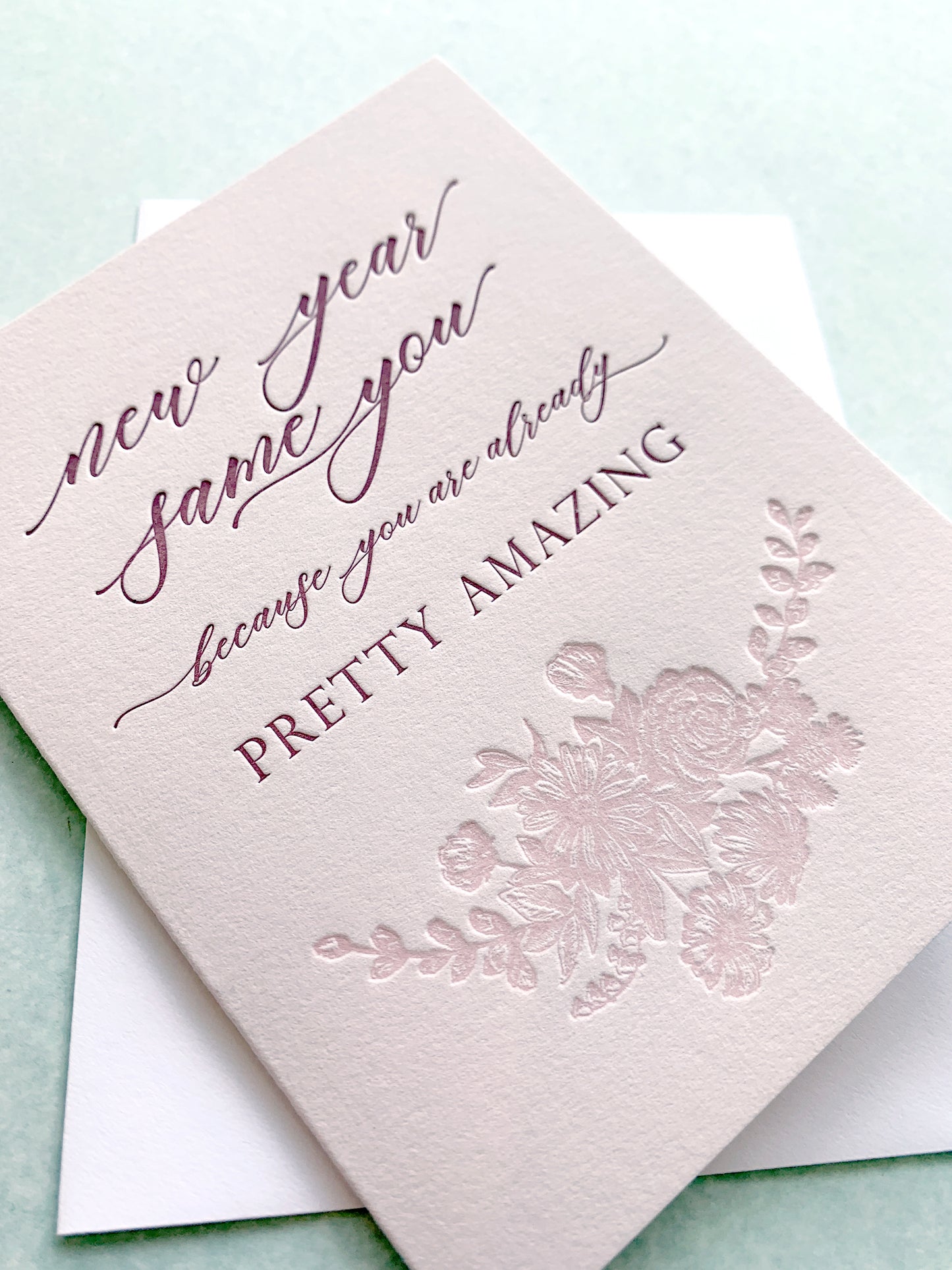 New Year, Same You Letterpress Greeting Card