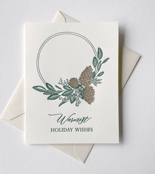 Warmest Holiday Wishes Boxed Holiday Letterpress Cards