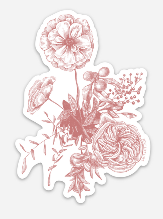 Pink Coral Floral Sticker