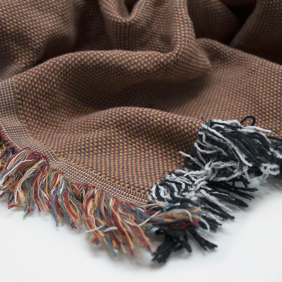 The back side of the woven buffalo landmark blanket 