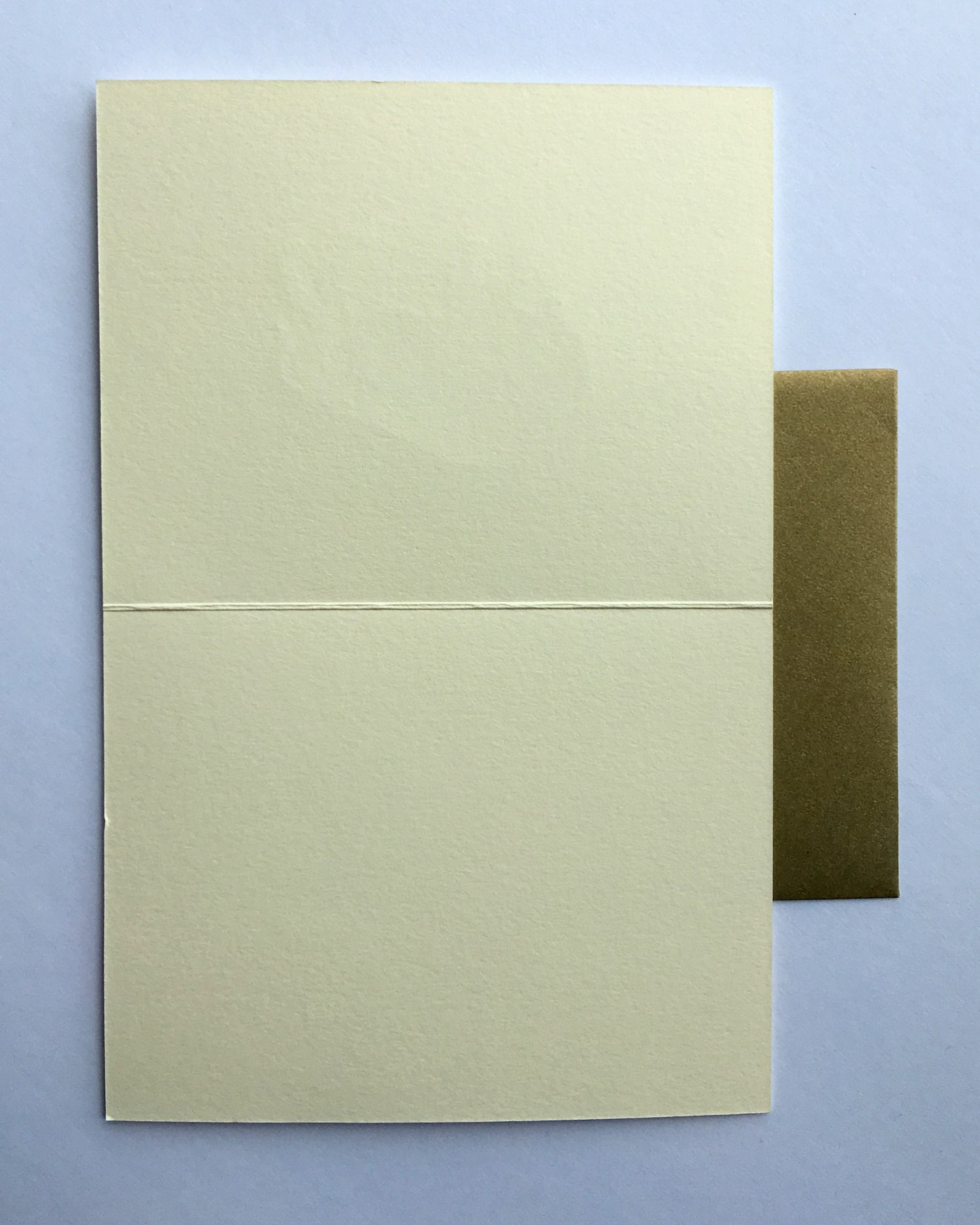 Gold foil letterpress card opened to show blank inside by Rust Belt Love