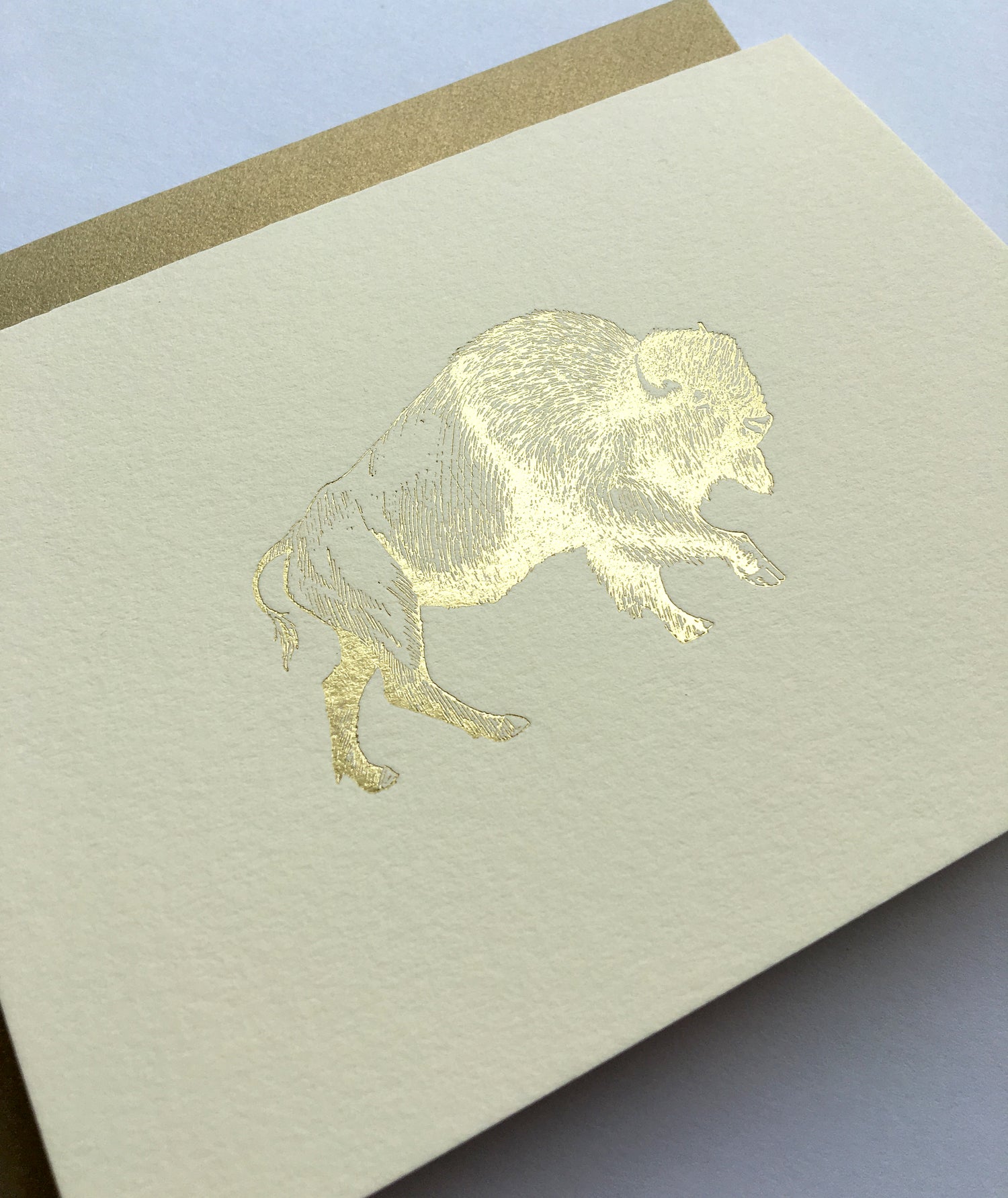 Gold foil letterpress card with Buffalo by Rust Belt Love